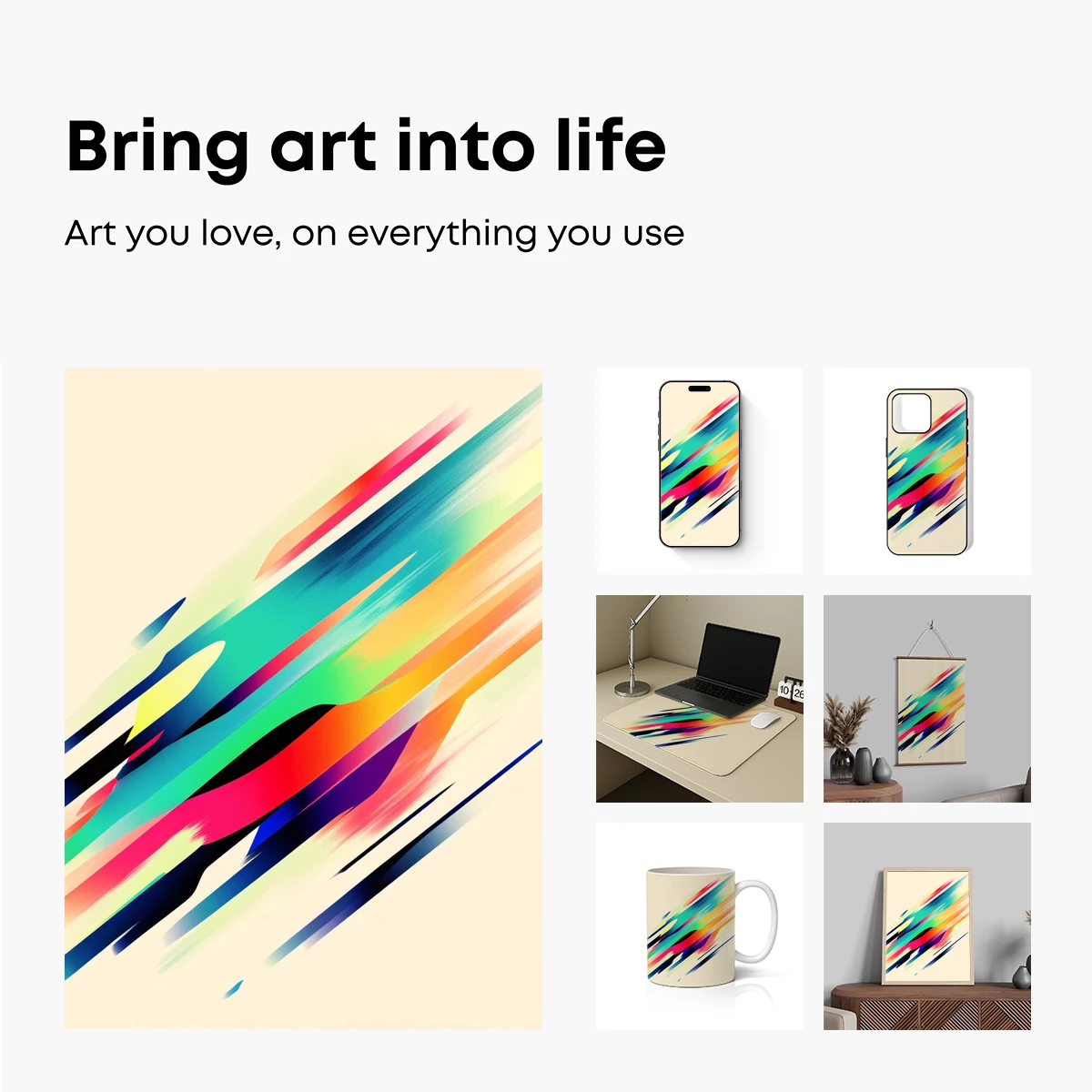 Dynamic Diagonal Brushstrokes: A Symphony of Color - Image 2