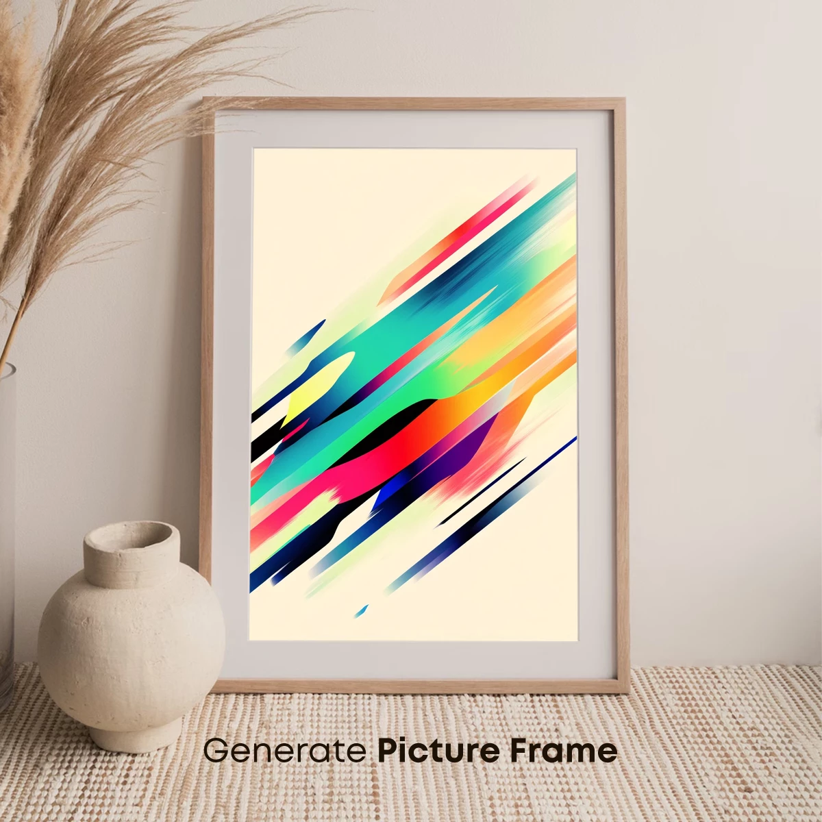 Dynamic Diagonal Brushstrokes: A Symphony of Color - Image 7