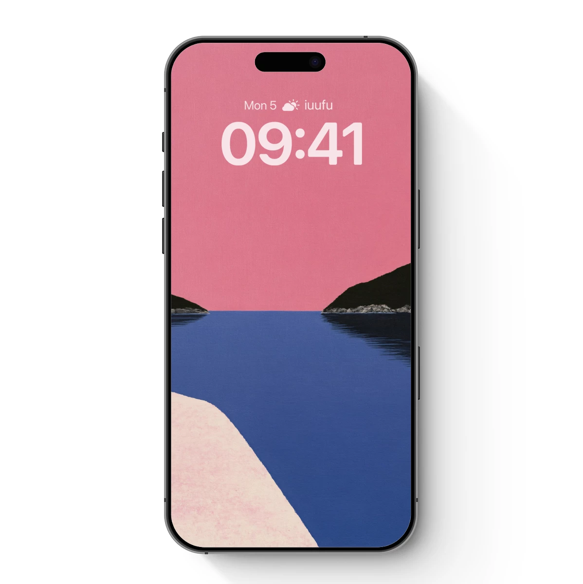 Crimson Horizon: Minimalist Coastal Serenity