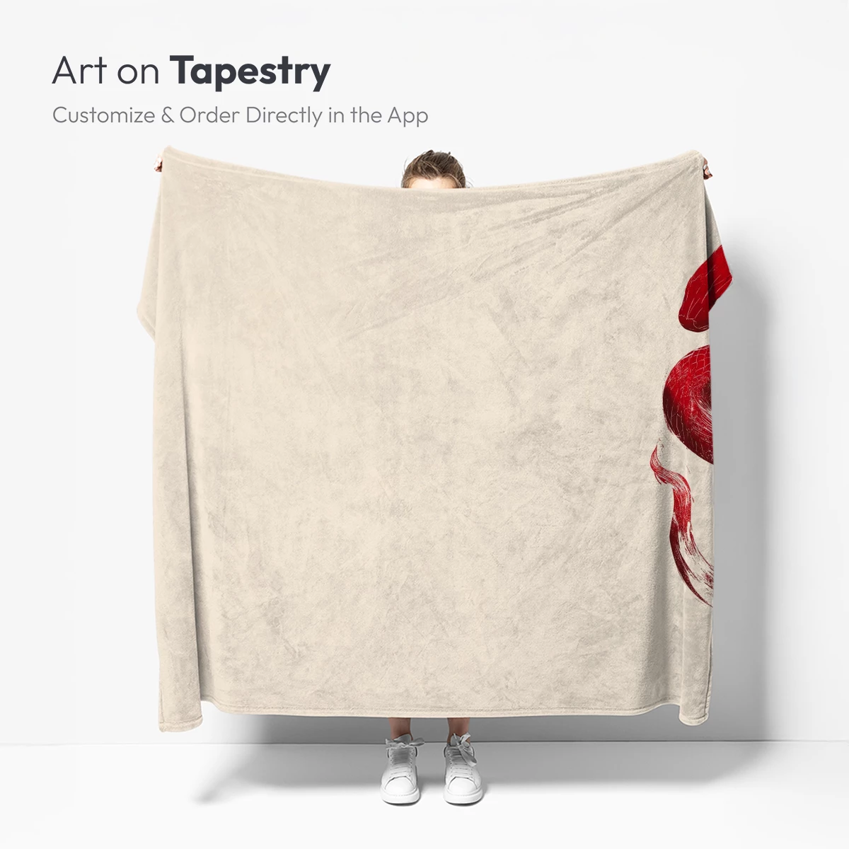 Crimson Serpent: Abstract Brushstroke Elegance - Image 5