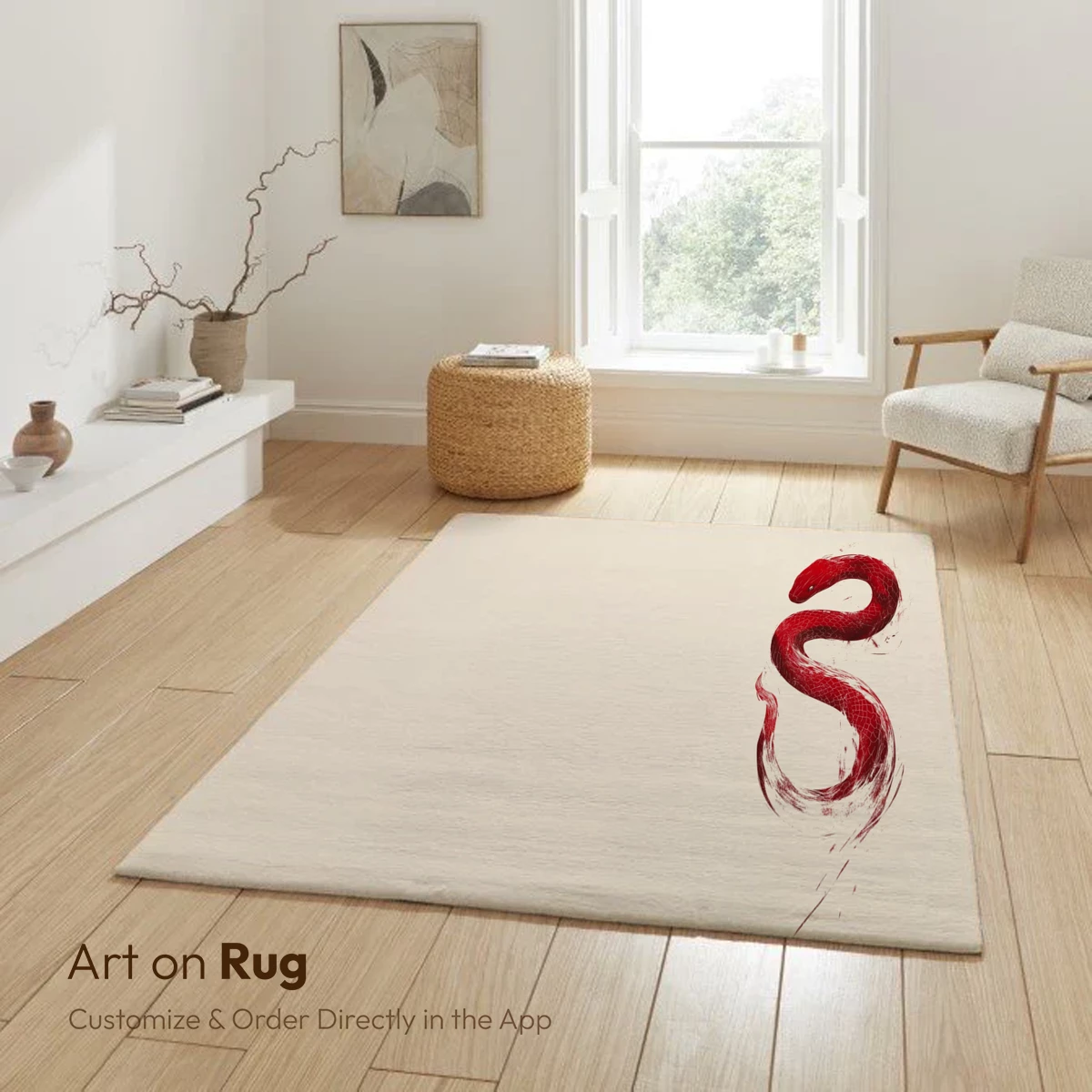 Crimson Serpent: Abstract Brushstroke Elegance - Image 6