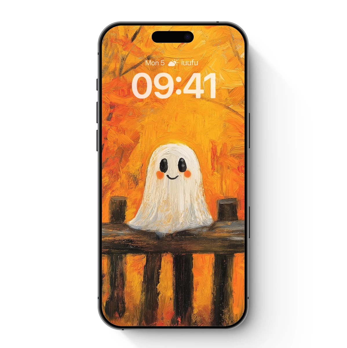 Autumn Ghost: Whimsical Halloween Spirit in a Fall Forest