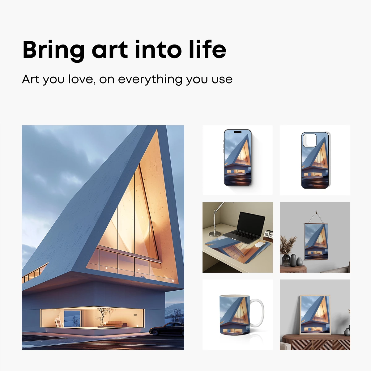 Geometric Luminary: Futuristic Triangle House - Image 2