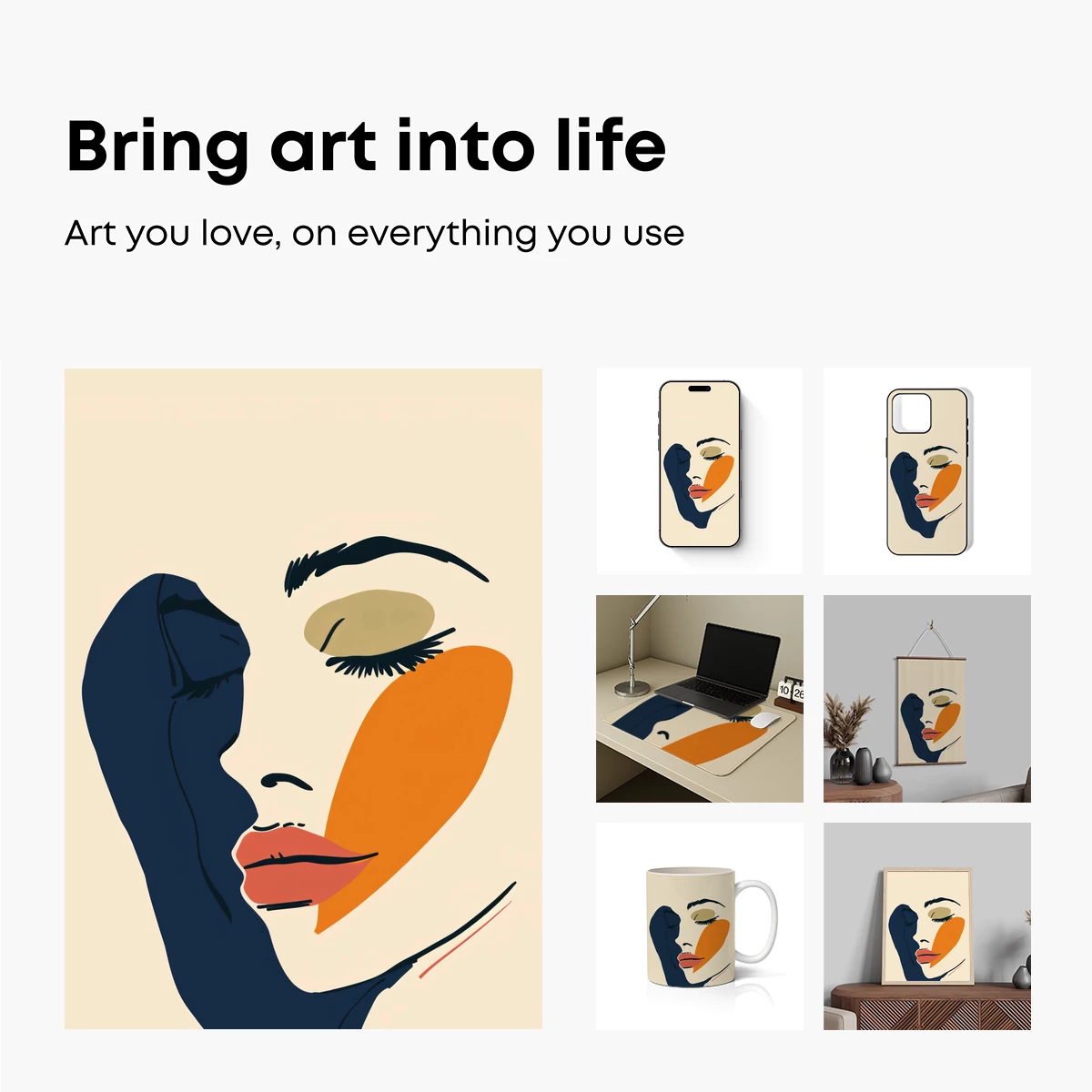 Abstract Face in Harmony: Modern Art Elegance - Image 2