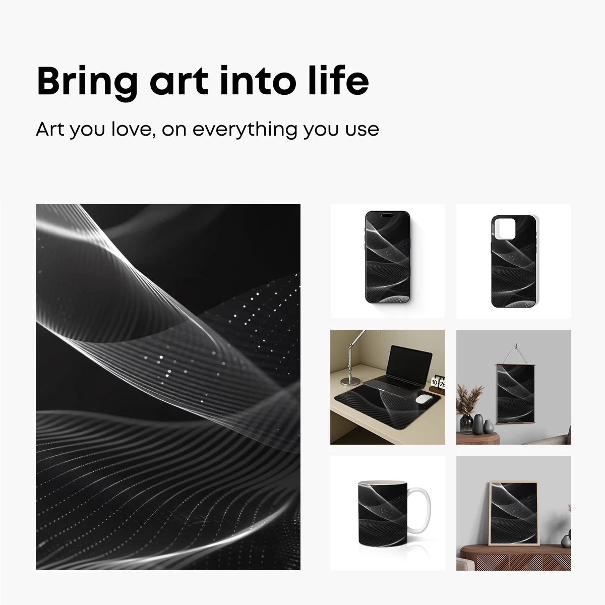 Ethereal Strata: Monochrome Waves of Light - Image 2