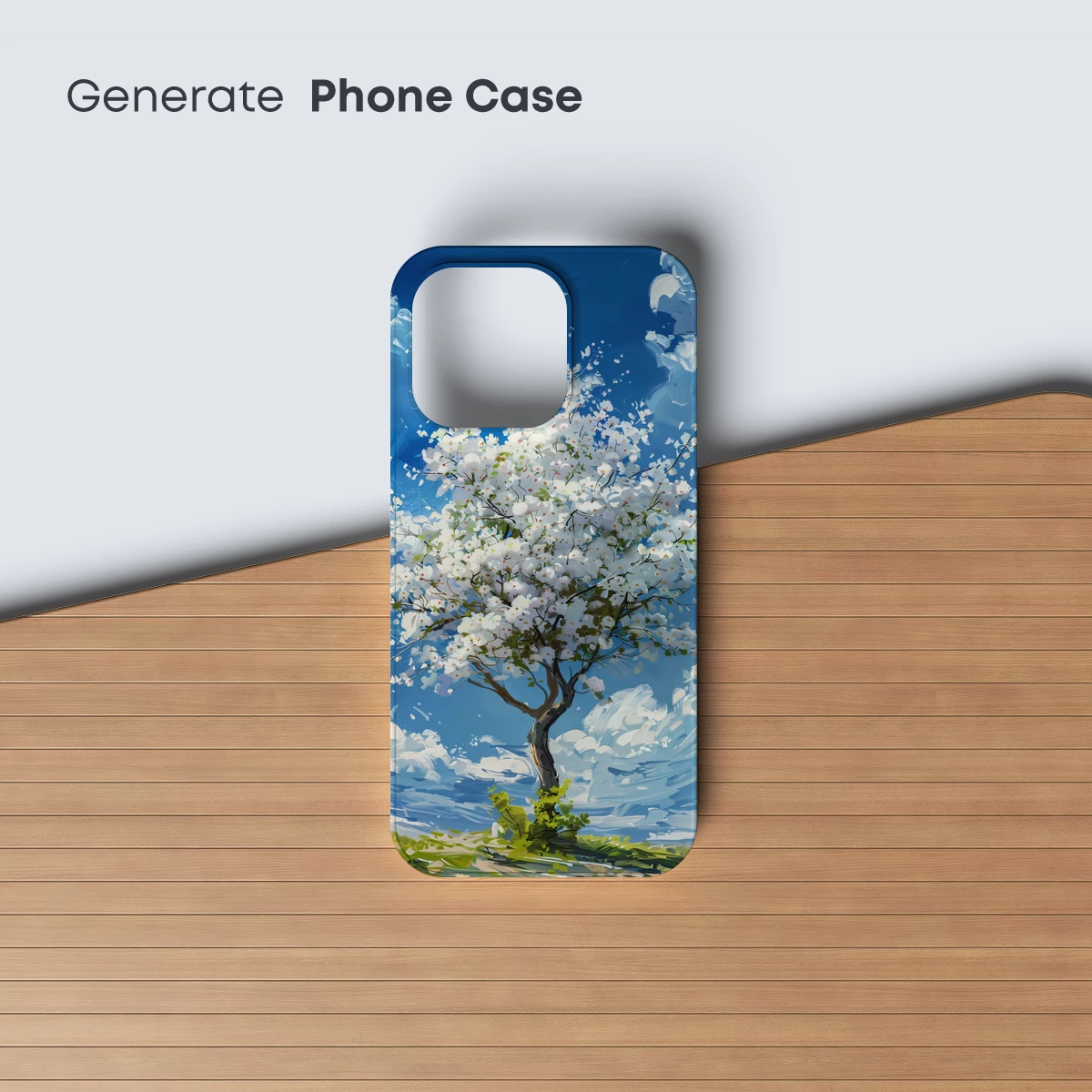 Blossom Tree Under Whimsical Skies - Image 3