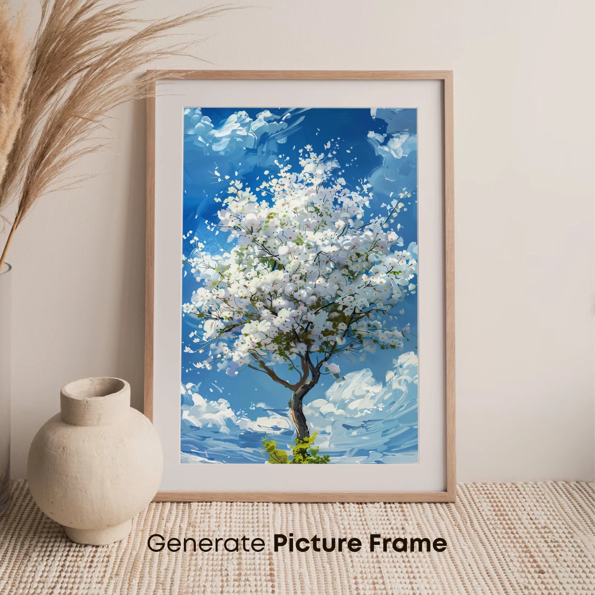 Blossom Tree Under Whimsical Skies - Image 7