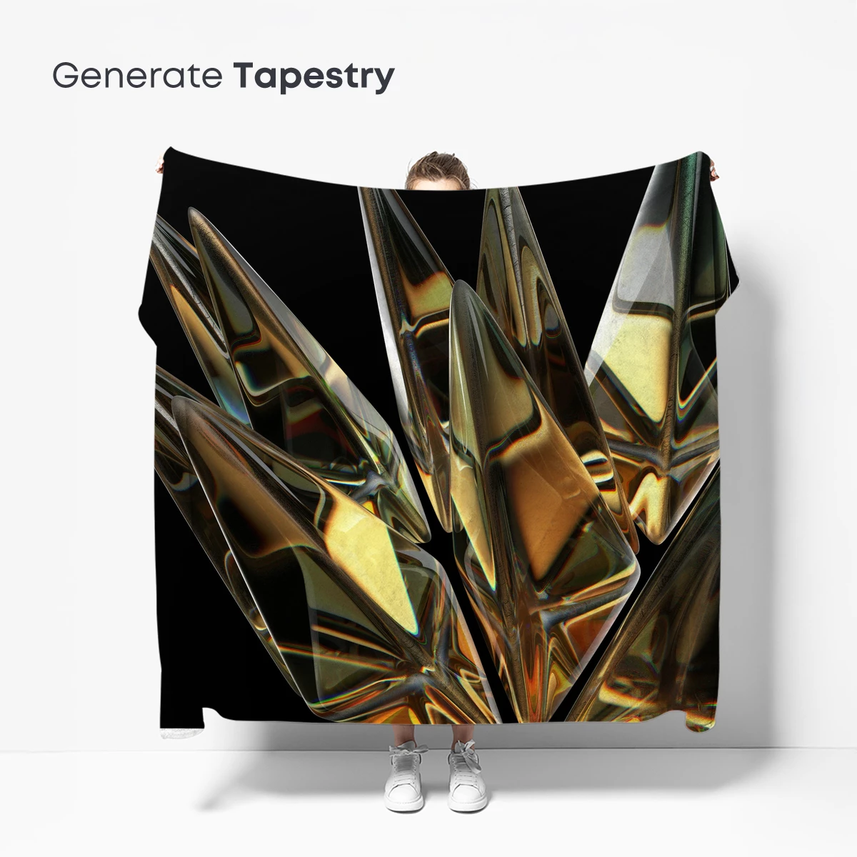 Golden Crystal Spikes: A Radiant Sculpture - Image 5