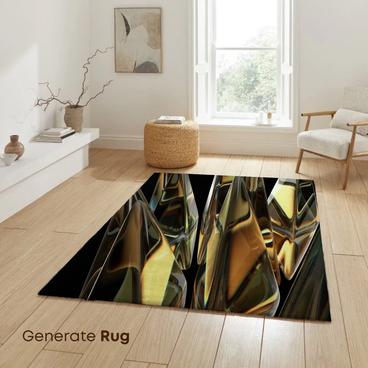 Golden Crystal Spikes: A Radiant Sculpture - Image 6