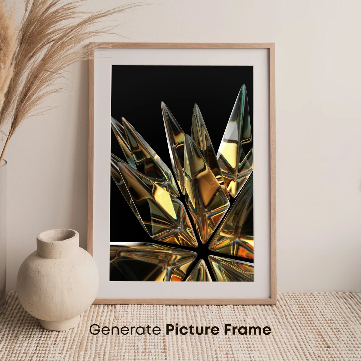 Golden Crystal Spikes: A Radiant Sculpture - Image 7