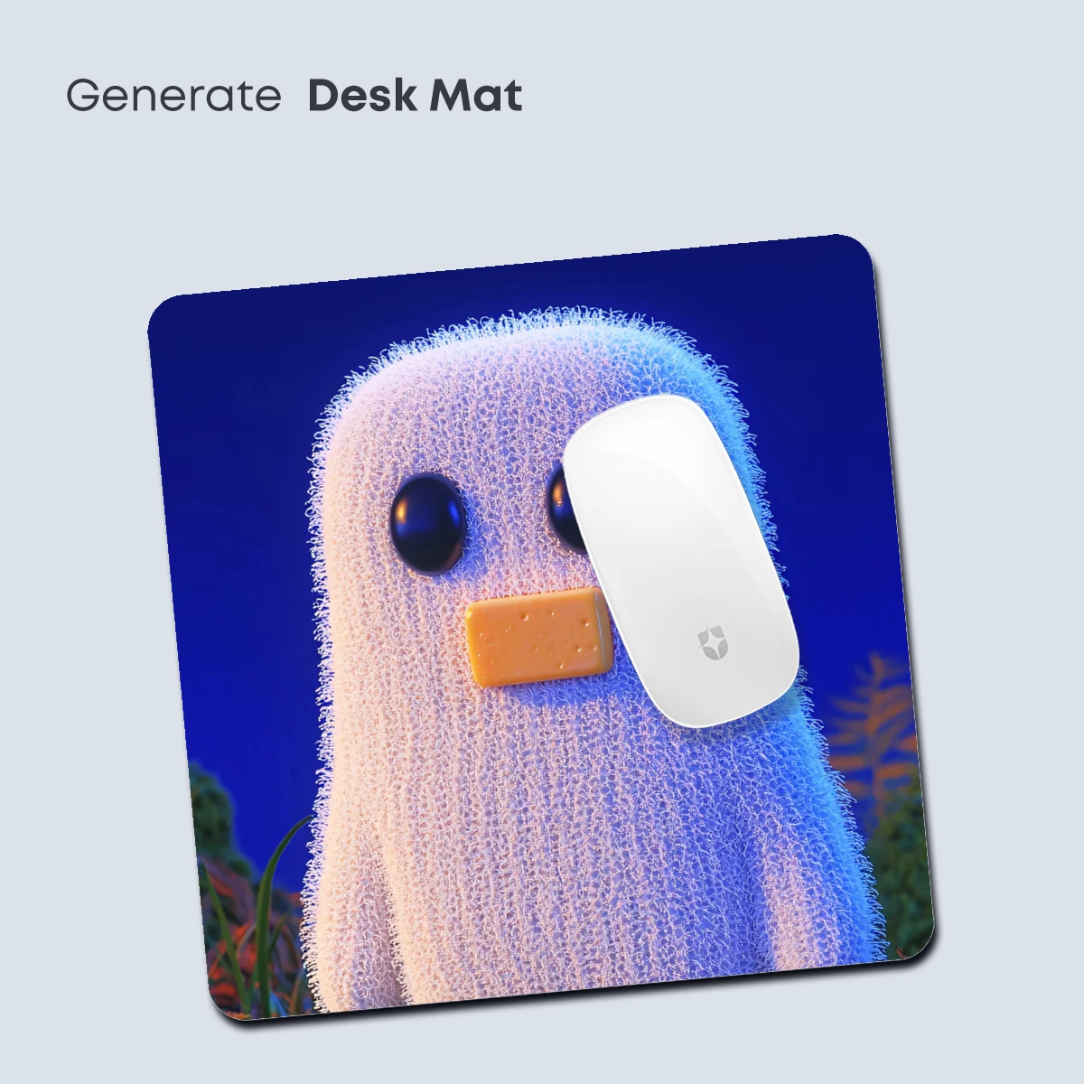 Fuzzy Ghostly Creature in a Dreamy Night Garden - Image 4