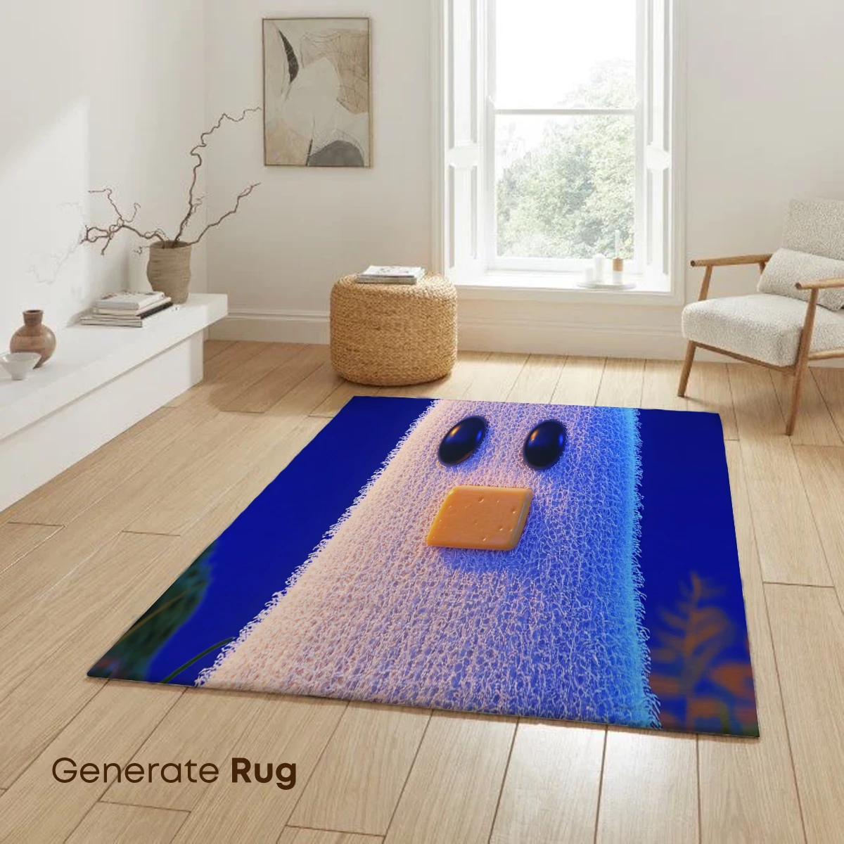 Fuzzy Ghostly Creature in a Dreamy Night Garden - Image 6