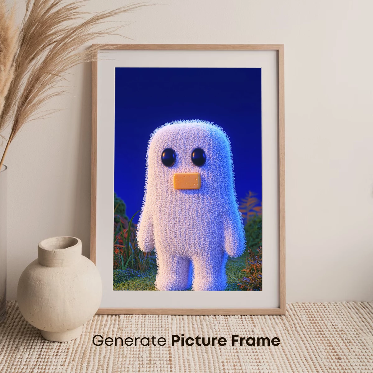 Fuzzy Ghostly Creature in a Dreamy Night Garden - Image 7