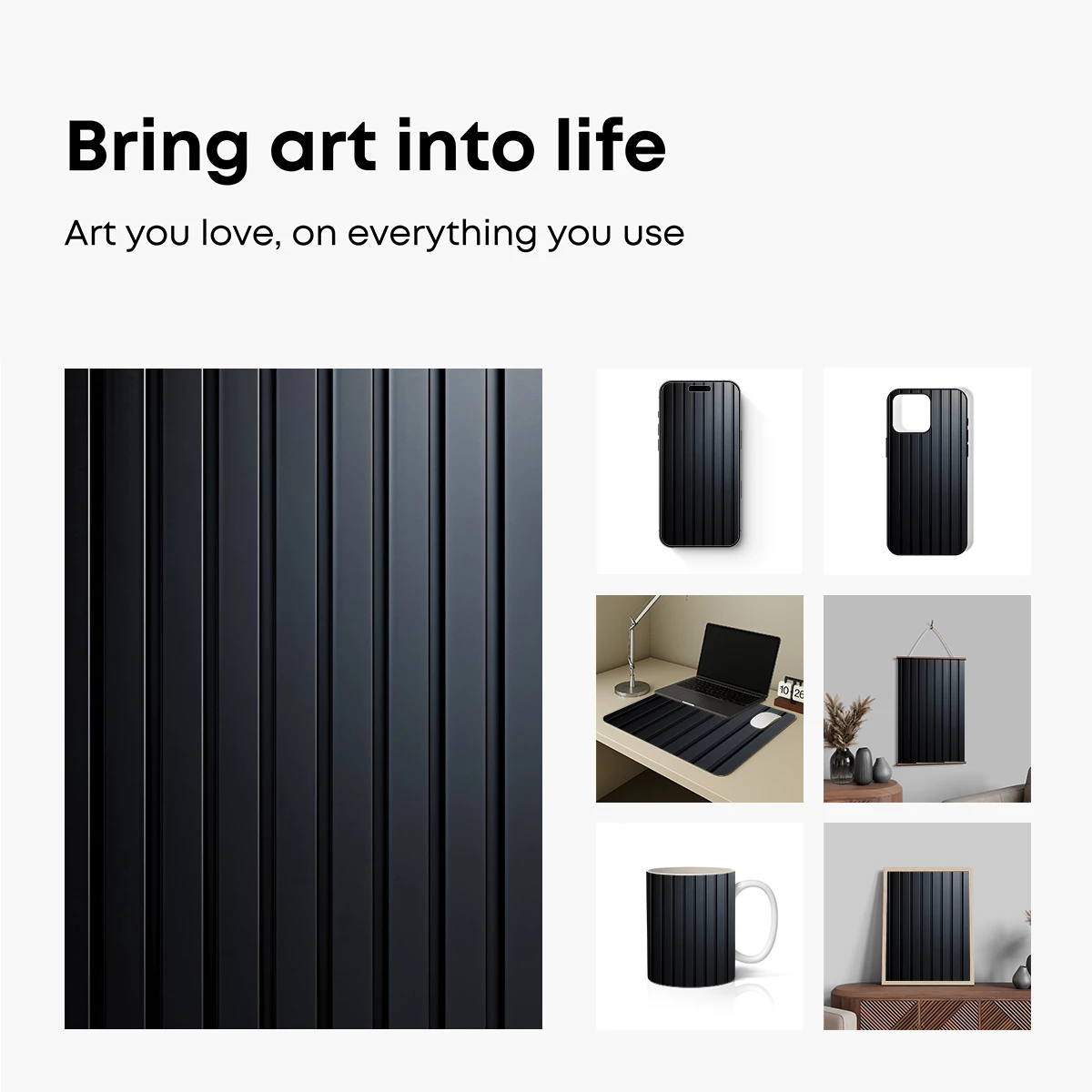Elegant Black Vertical Stripes: A Study in Minimalist Depth - Image 2