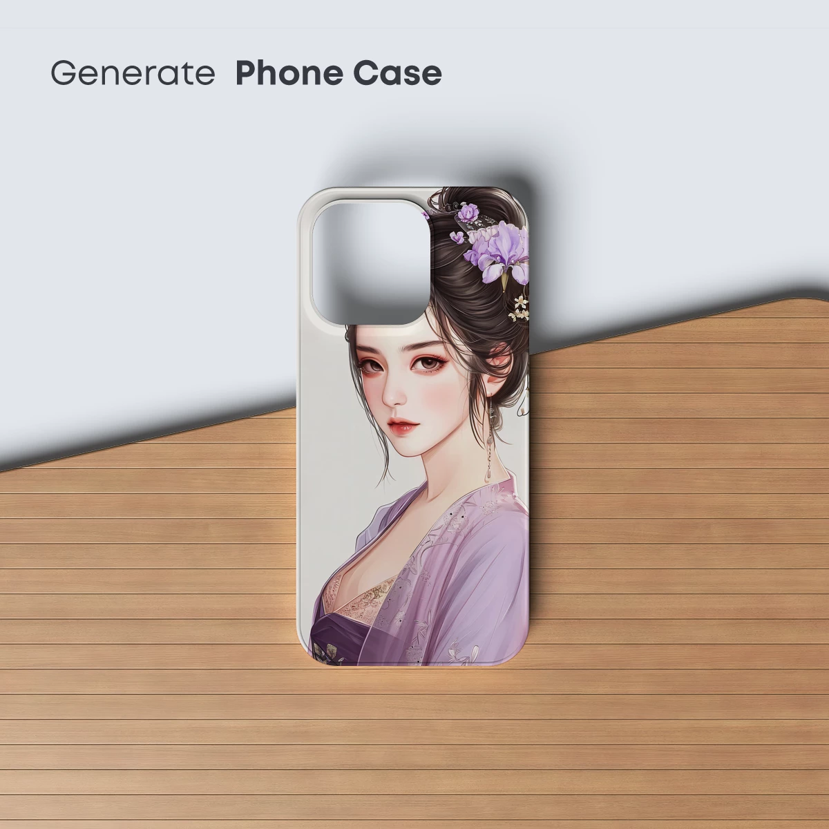 Elegant Hanfu Beauty with Lavender Floral Adornment - Image 3