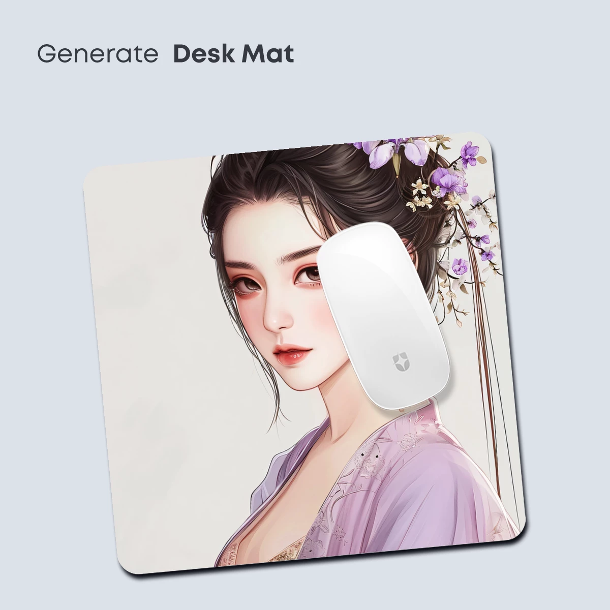 Elegant Hanfu Beauty with Lavender Floral Adornment - Image 4