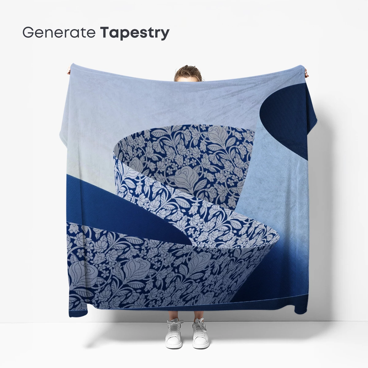 Blue Floral Ribbon Spirals: A Modern Art Odyssey - Image 5