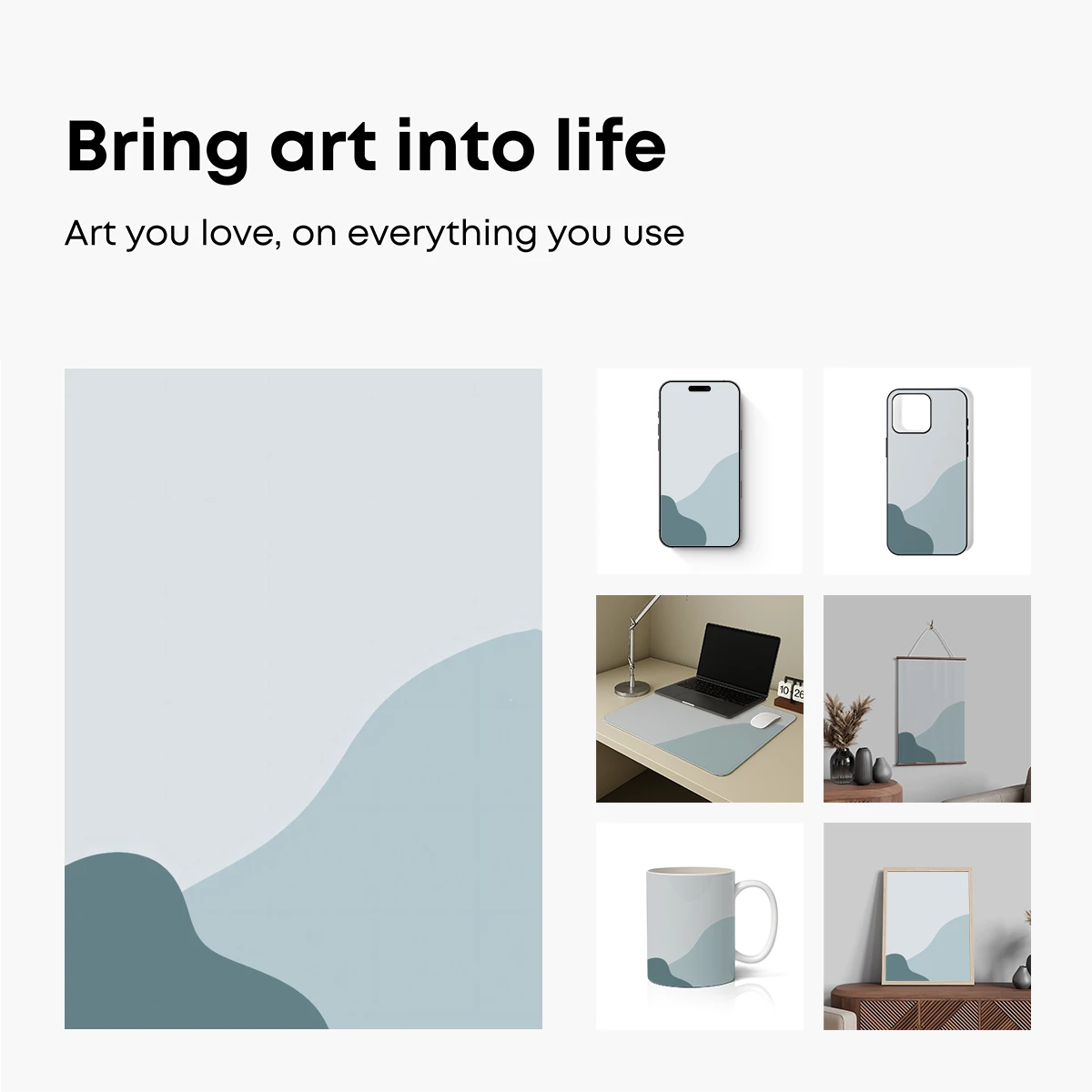 Abstract Aqua Flow: Minimalist Waves in Harmony - Image 2