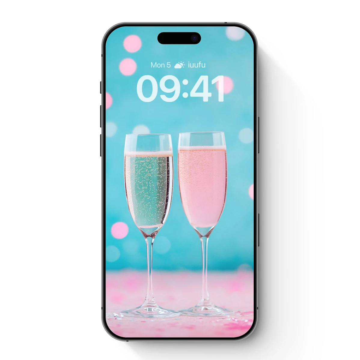 Champagne Elegance: Pink and Clear Bubbles