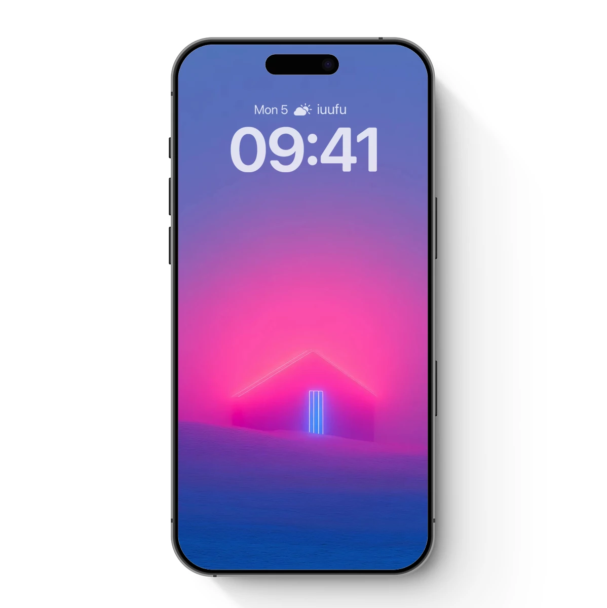 Neon Temple in Misty Twilight Neon Temple in Misty Twilight