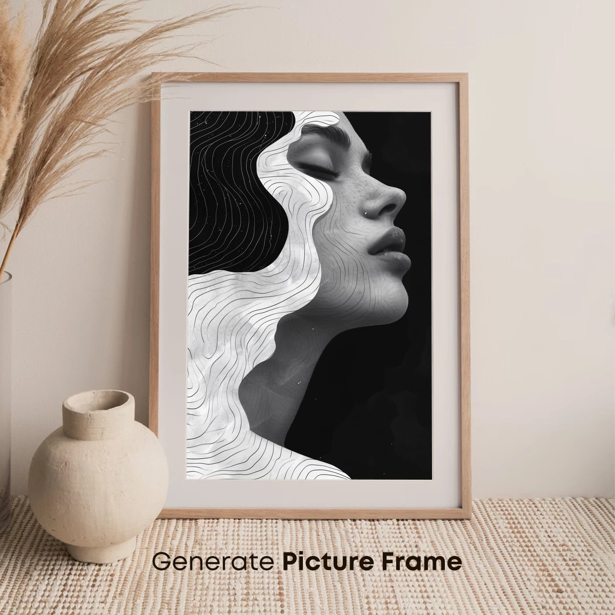 Contour Whispers: Elegance in Monochrome Flow - Image 7