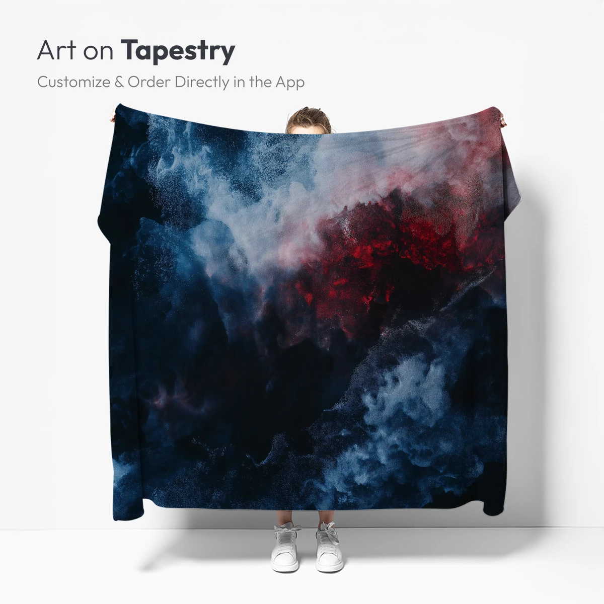 Eruptive Symphony: Red Lava Meets Blue Mist - Image 5
