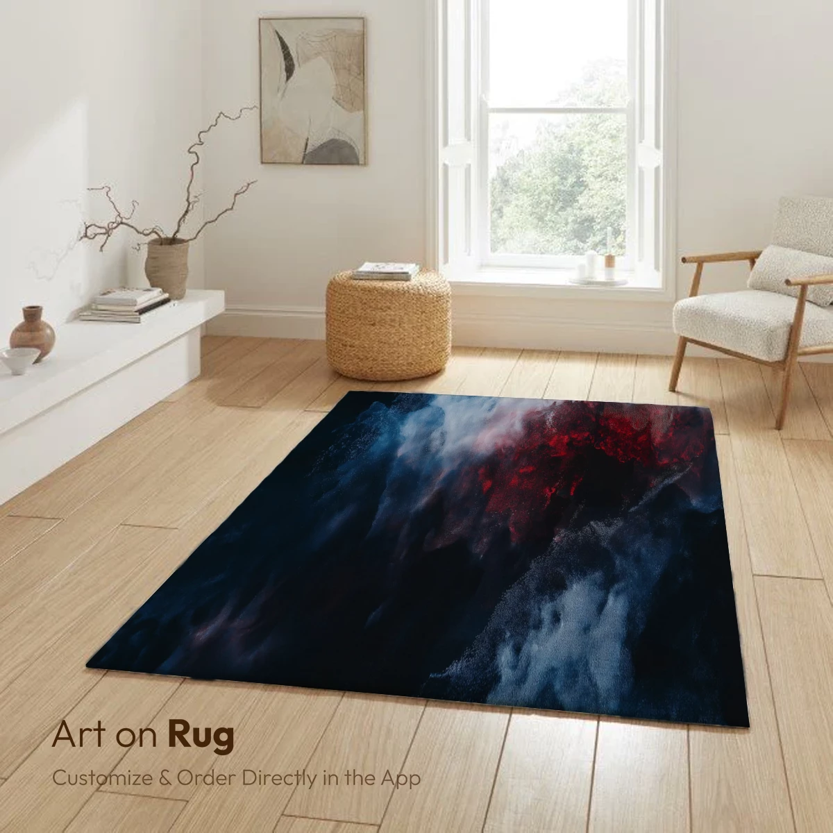 Eruptive Symphony: Red Lava Meets Blue Mist - Image 6