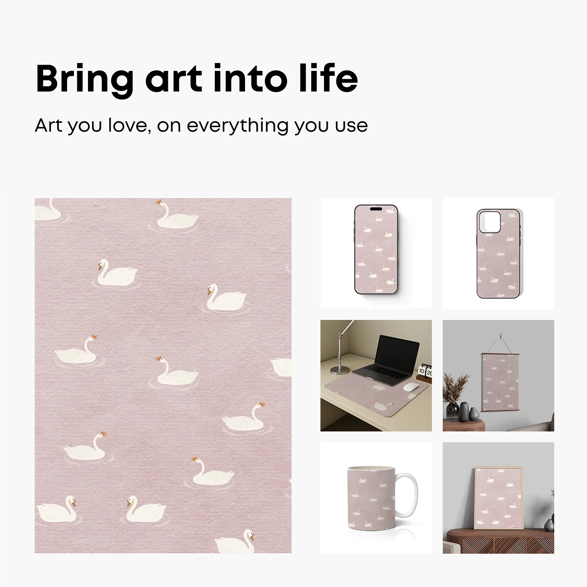 Elegant Swan Serenity: Minimalist Watercolor Harmony - Image 2