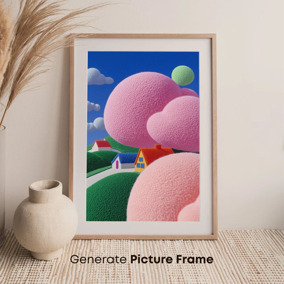 Fuzzy Cloud Village: Surreal Pastel Dreamscape - Image 7