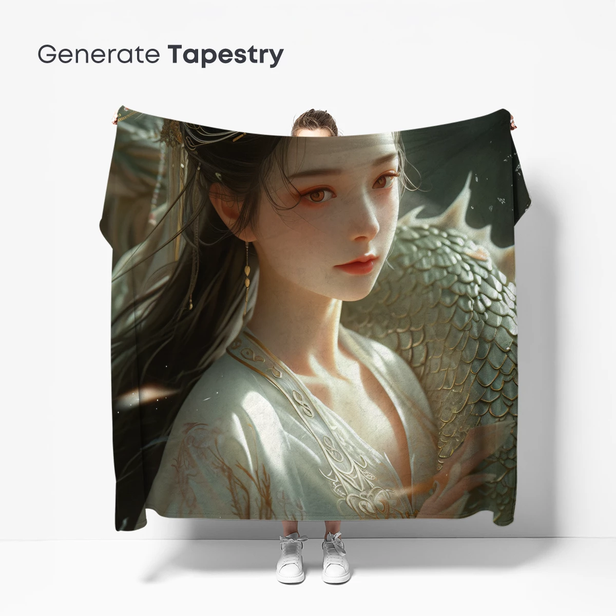 Ethereal Dragon Embrace: Mythic Fantasy Artistry - Image 5