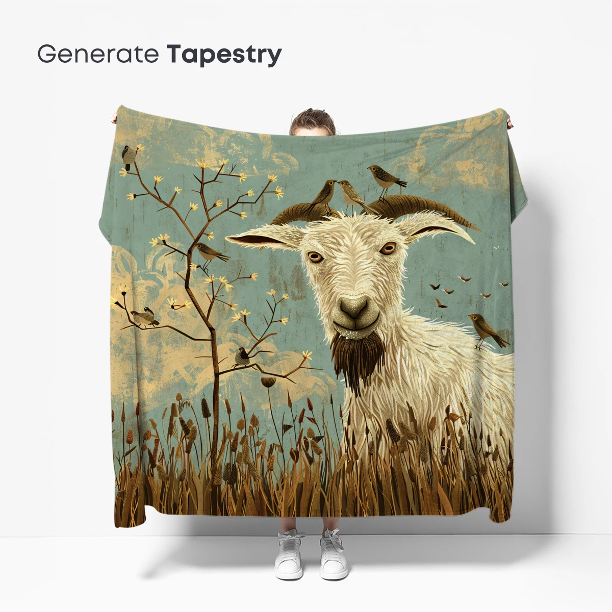 Goat in the Wild: A Symphony of Nature and Birds - Image 5