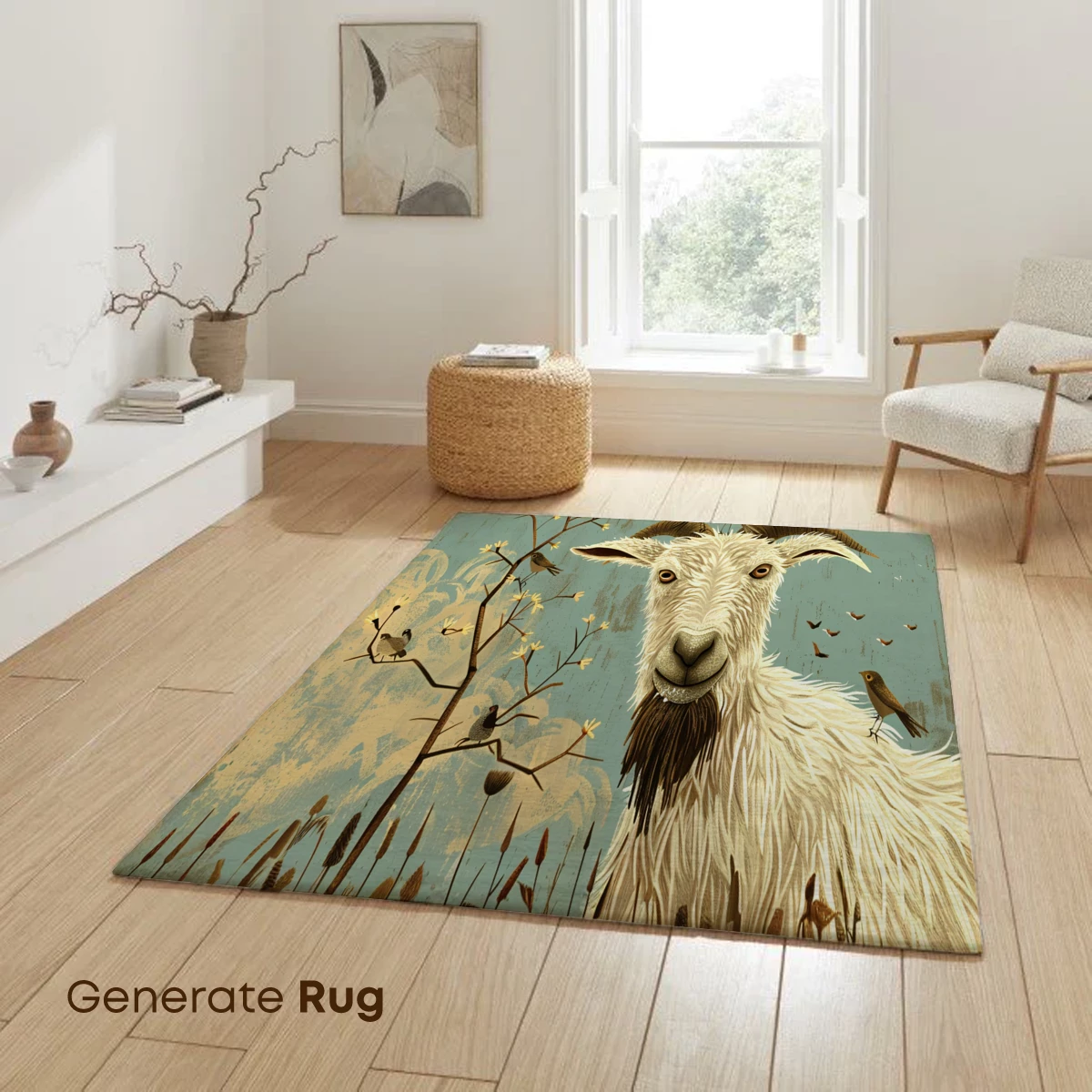 Goat in the Wild: A Symphony of Nature and Birds - Image 6