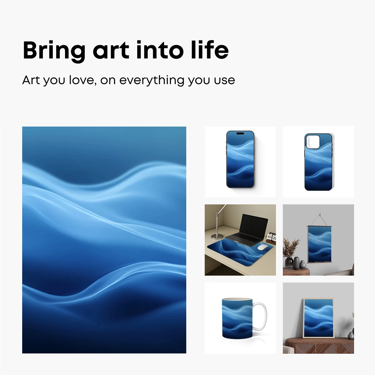 Ethereal Blue Waves: A Symphony of Flowing Silk