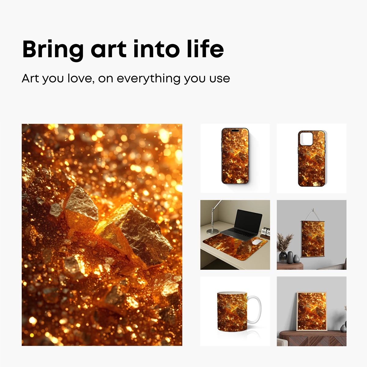 Golden Shards: Radiant Luxury in Crystalline Form - Image 2