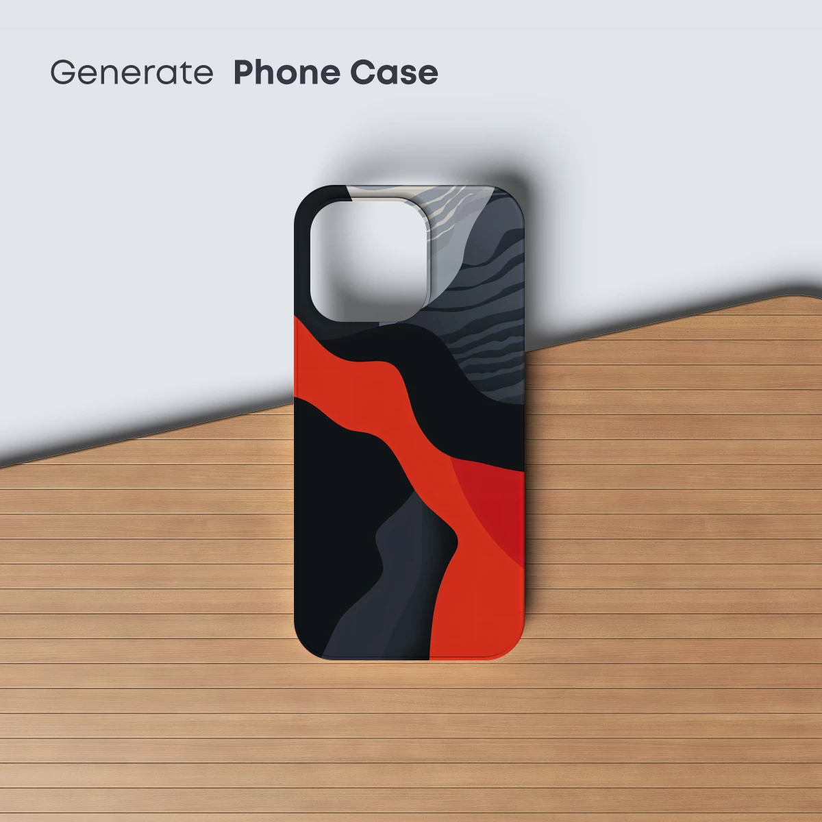 Abstract Waves of Contrast: Red, Black, and Gray Harmony - Image 3