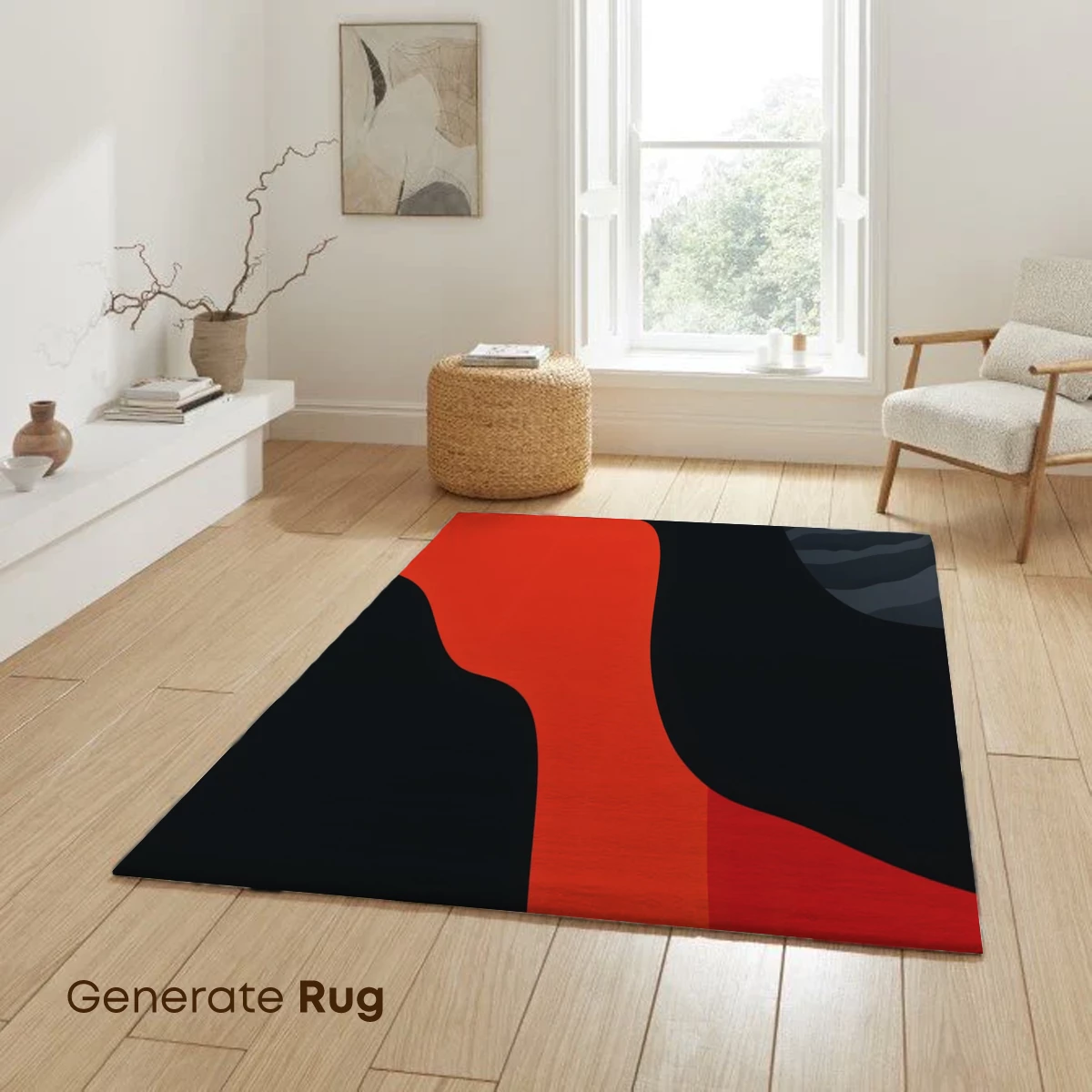 Abstract Waves of Contrast: Red, Black, and Gray Harmony - Image 6