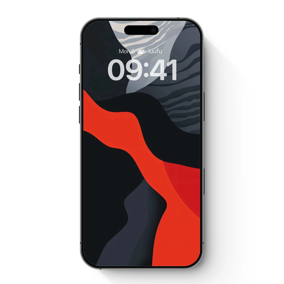 Abstract Waves of Contrast: Red, Black, and Gray Harmony