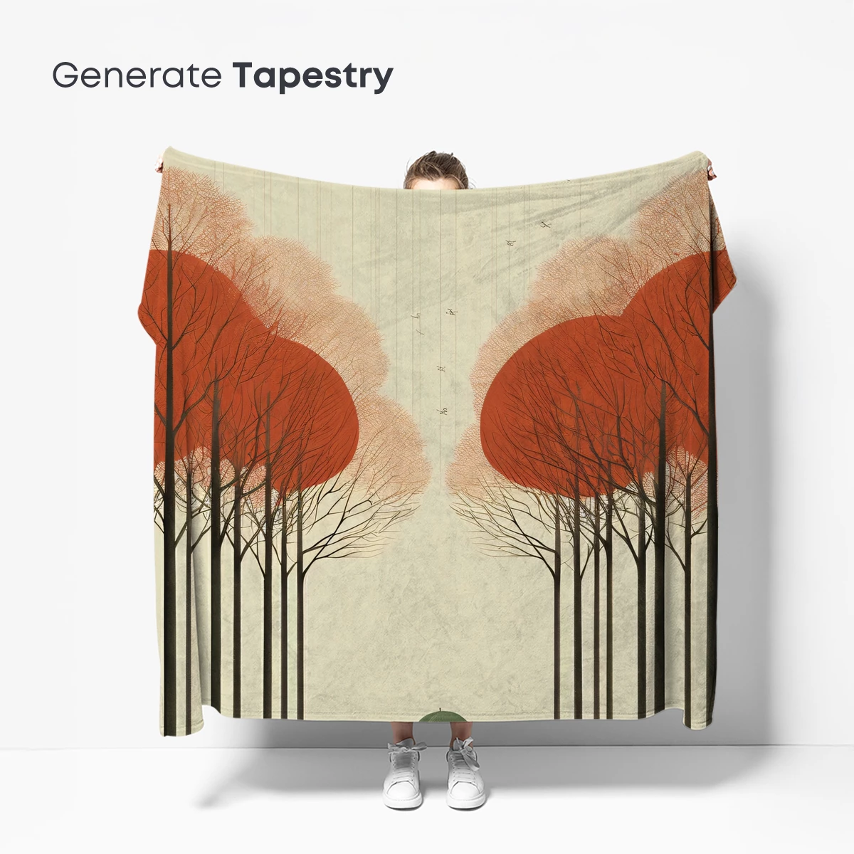 Autumn Solitude: Umbrella Under Orange Canopies - Image 5