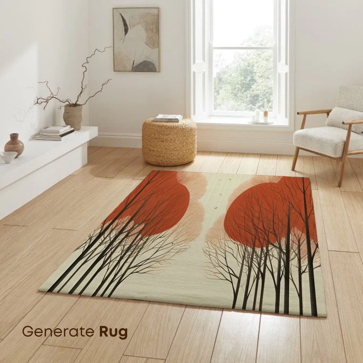 Autumn Solitude: Umbrella Under Orange Canopies - Image 6