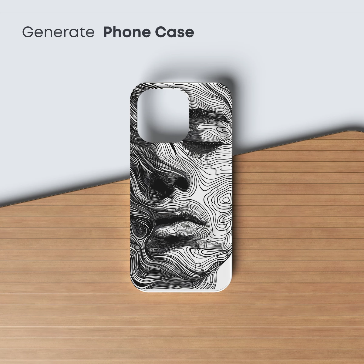 Contour Face: Wavy Line Art Portrait - Image 3