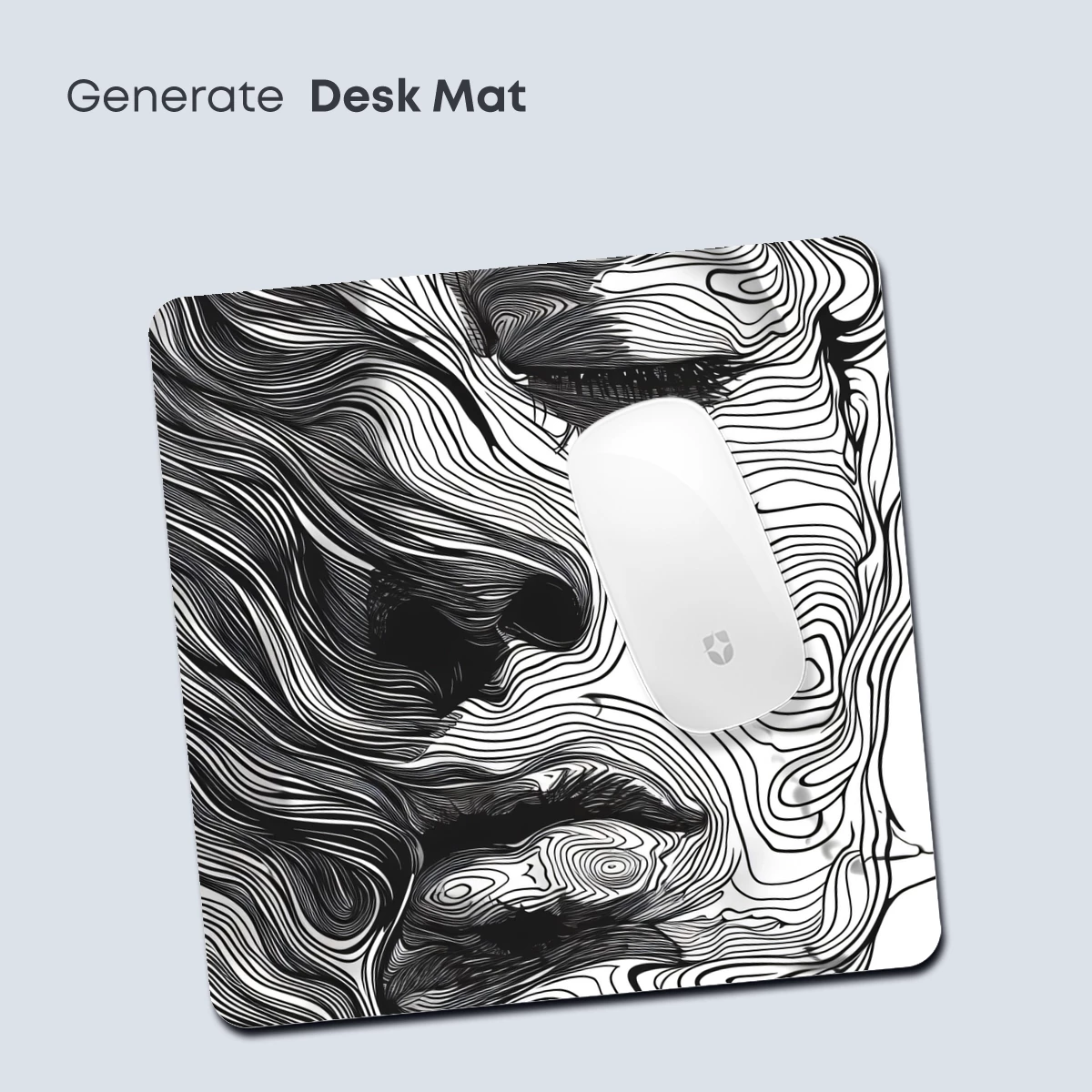 Contour Face: Wavy Line Art Portrait - Image 4