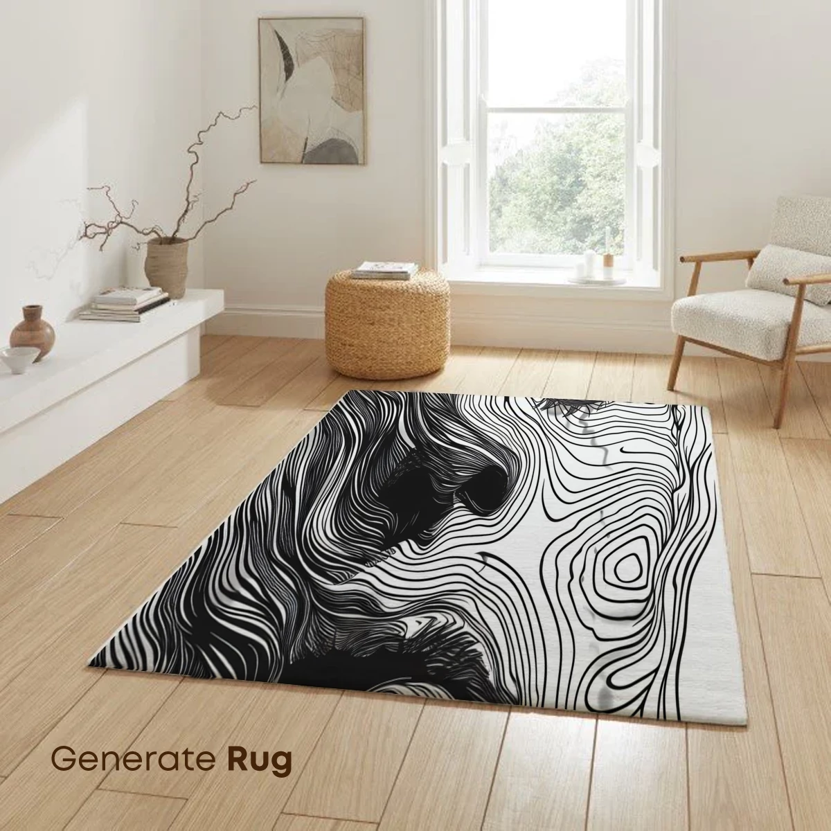 Contour Face: Wavy Line Art Portrait - Image 6