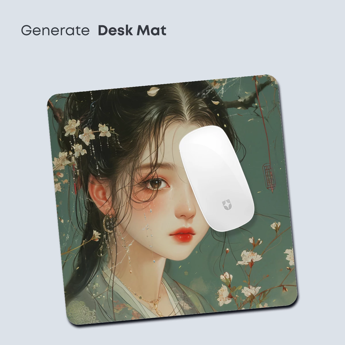 Ethereal Blossom Portrait: A Fusion of Floral Elegance and Serene Beauty - Image 4