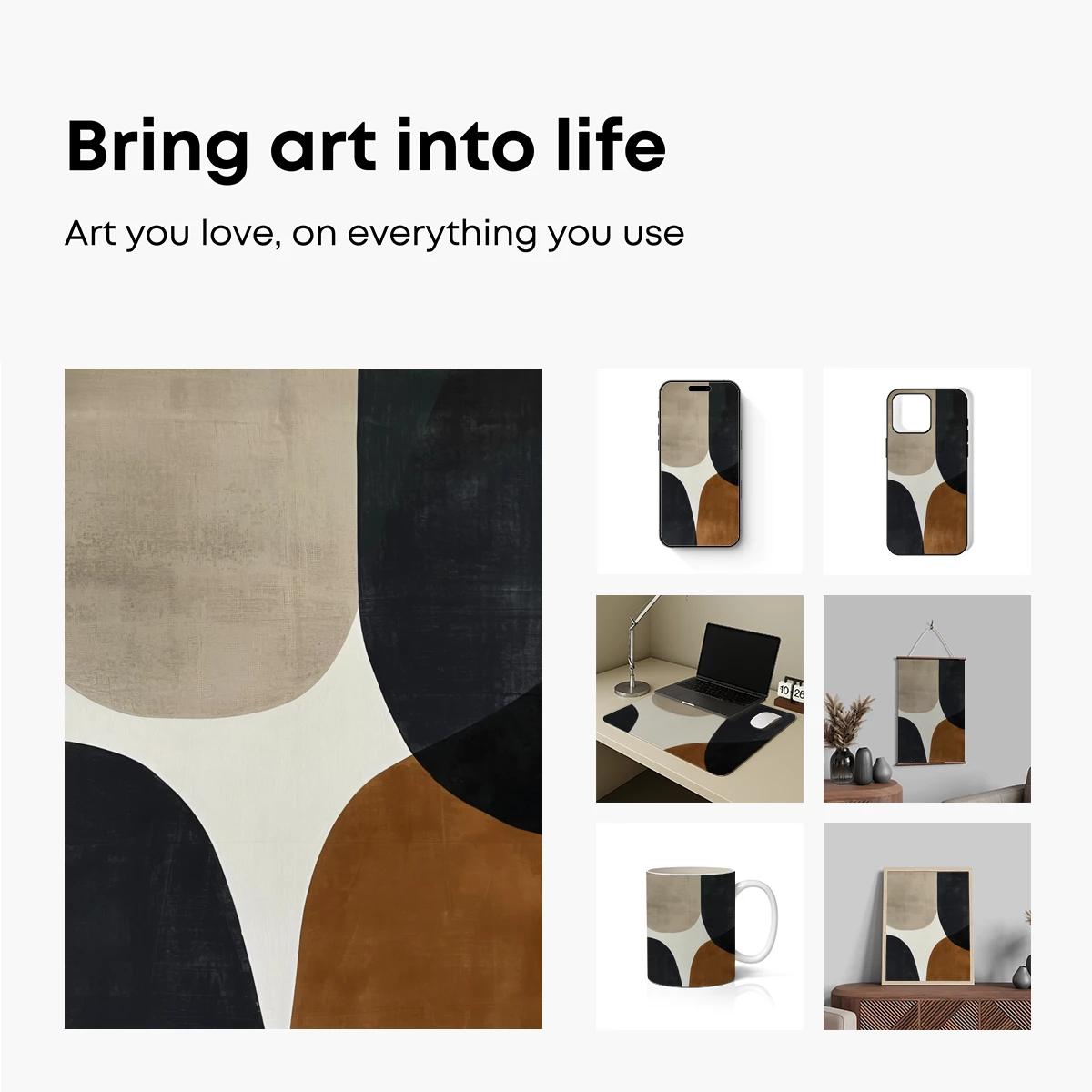 Abstract Harmony: Geometric Elegance in Earth Tones - Image 2