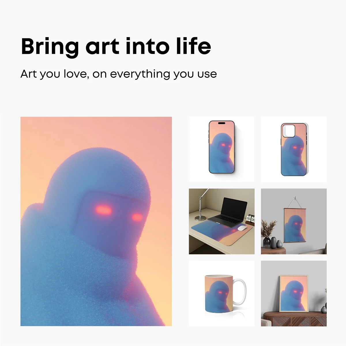 Ethereal Blue Entity with Glowing Eyes - Image 2