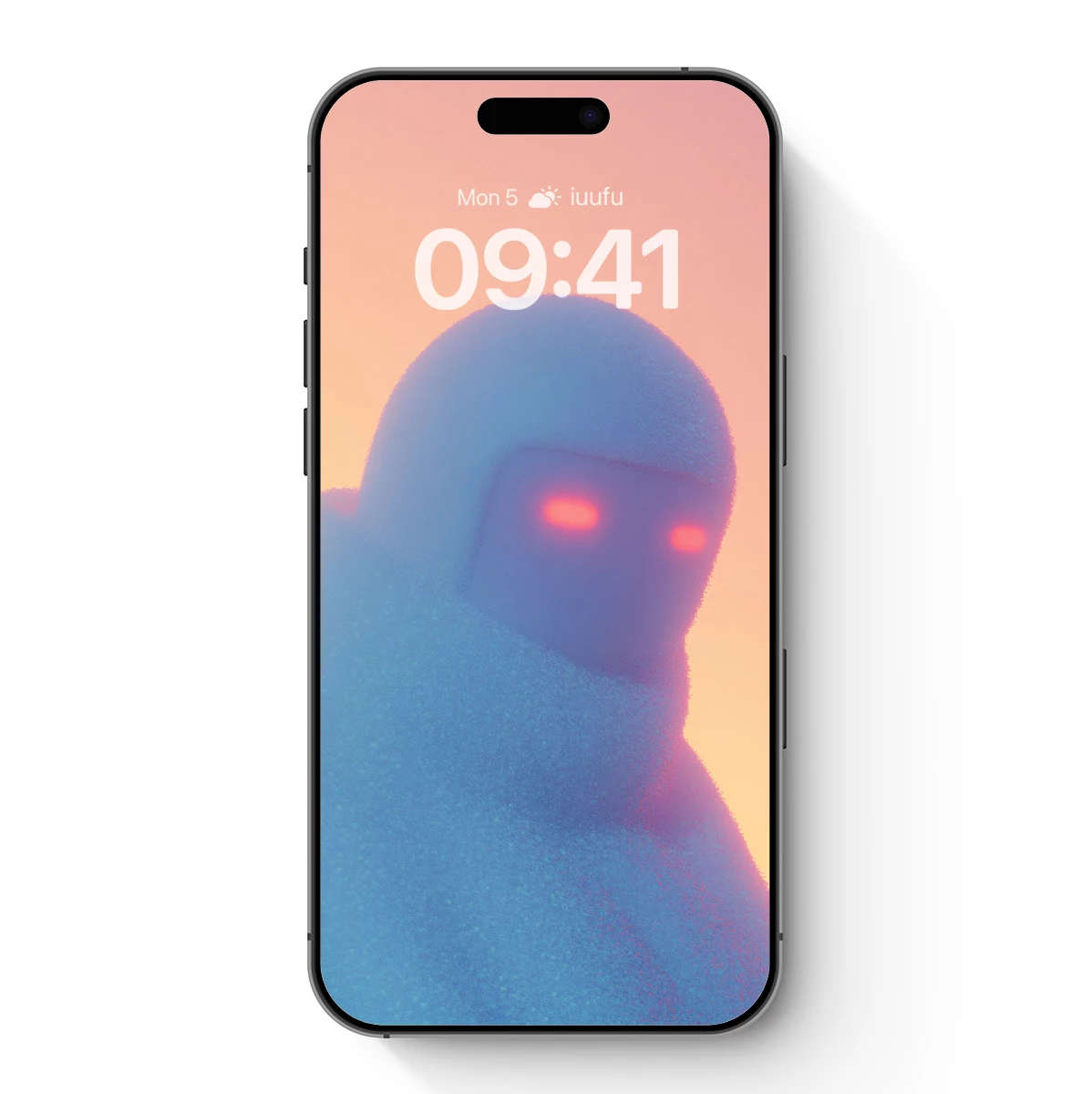 Ethereal Blue Entity with Glowing Eyes