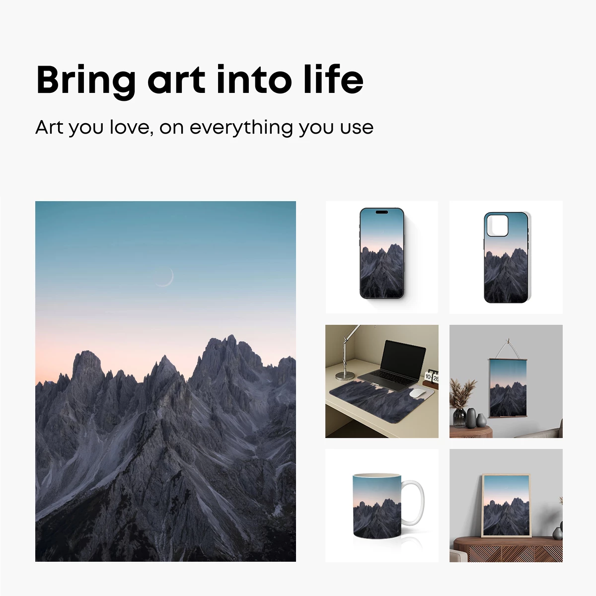 Crescent Moon Over Jagged Peaks - Image 2