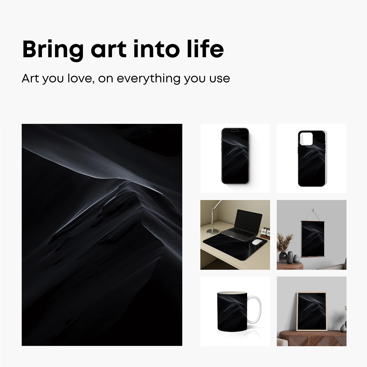 Eclipse of Sands: Shadowed Dunes in Monochrome - Image 2