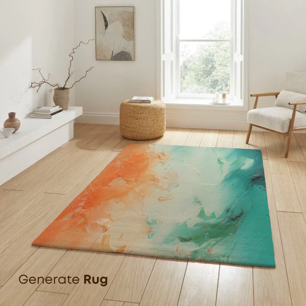 Abstract Aqua and Coral Fusion - Image 6