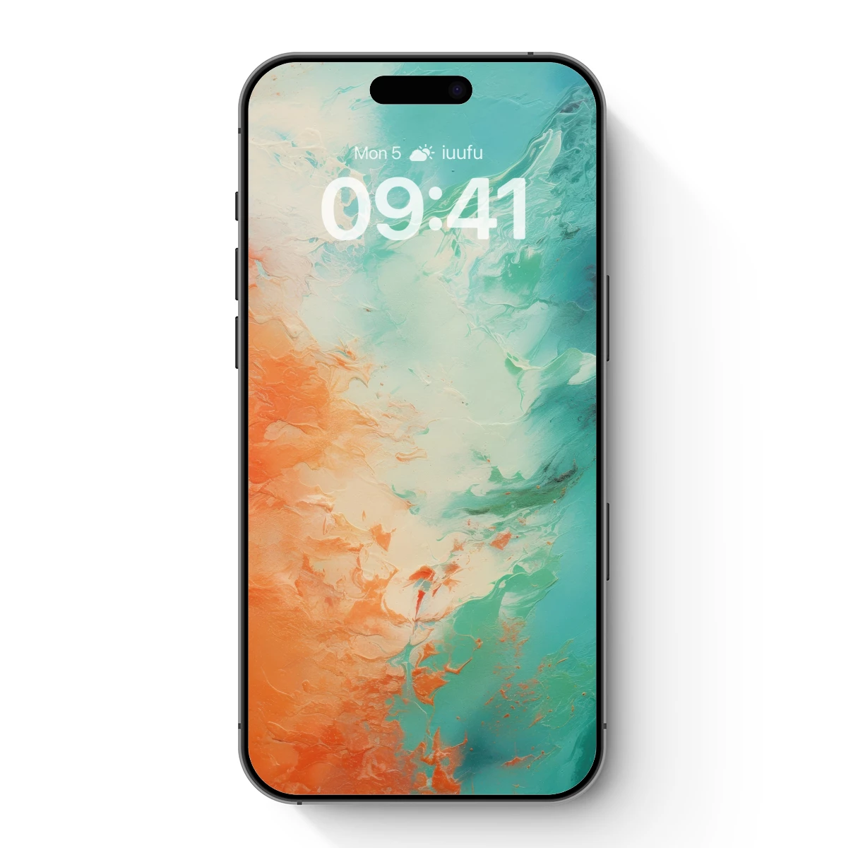 Abstract Aqua and Coral Fusion